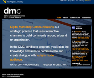 WVU Digital Marketing Communications (DMC) program website